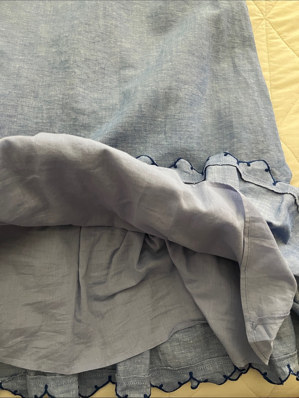 Ann Taylor Chambray Flounce Shift Dress size 4 scalloped - Picture 12 of 16